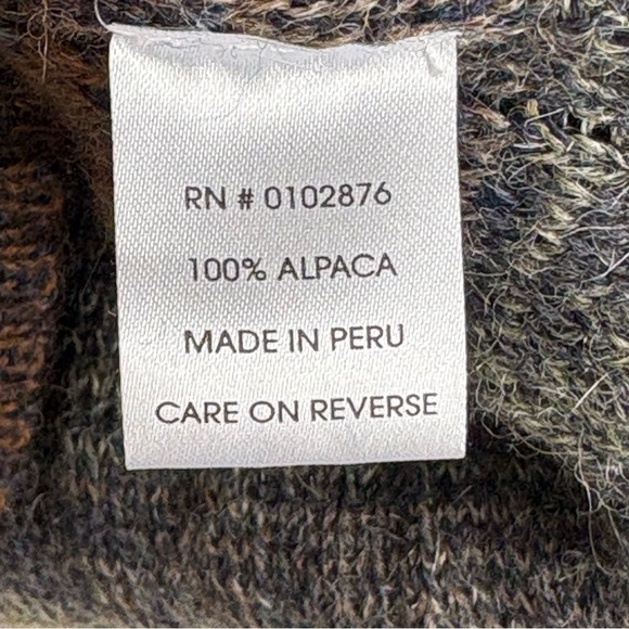 Novica Peruvian Alpaca Striped 1/4 Zip Pullover Sweater L Classic Academia Cozy - Picture 9 of 12